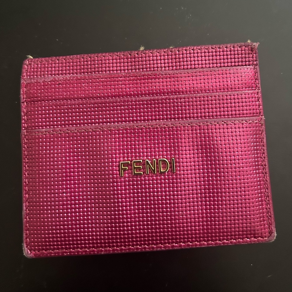 FENDI pink card holder